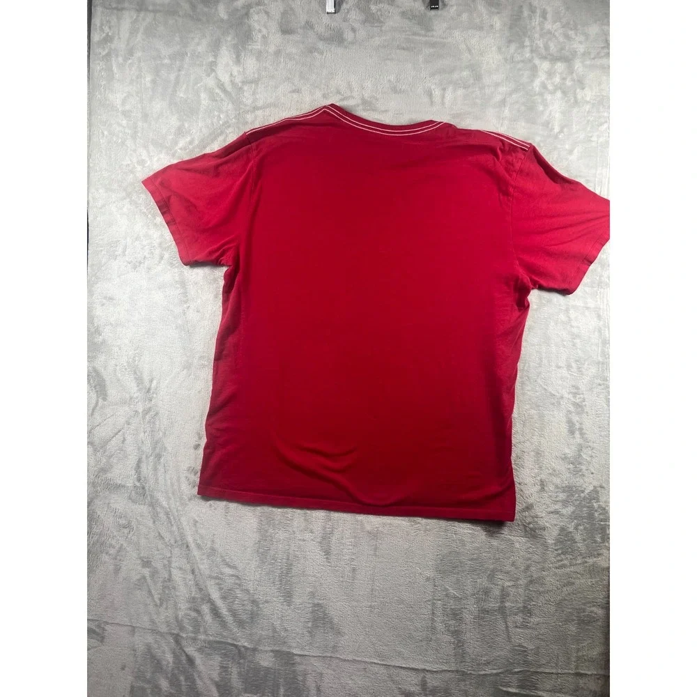 New True Religion T Shirt Mens Large Graphic Red Short Sleeve